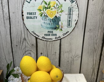 Lemons Vintage Style Sign, Metal Sign, Lemon Kitchen Decor