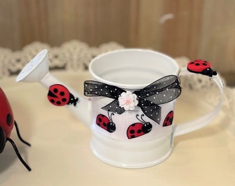 Ladybug Mini Watering Can, Tiered Tray Decor, Ladybug Decor, Summer Decor