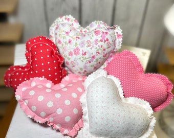 Fabric Valentine Hearts, Stuffed Fabric Hearts, Bowl Fillers, Valentines Decor, Tiered Tray