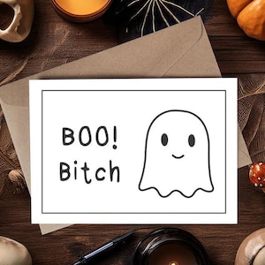 Funny Inappropriate Halloween Greeting Card | Boo Bitch