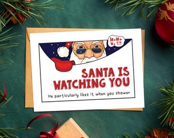 Funny Inappropriate Santa Christmas Greeting Card