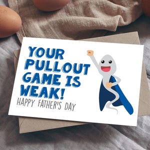Lustige unpassende Vatertagskarte Grußkarte | Dein Pull Out Spiel ist schwach! Alles Liebe zum Vatertag!