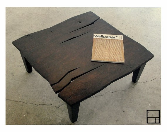 Modern Rustic Distressed Coffee Table, Modern Rustic Square Coffee Table