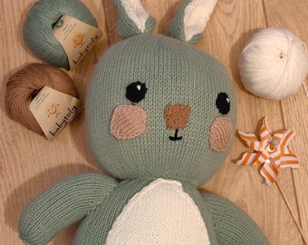 PDF Knitting Pattern - Squishy Heart Bunny