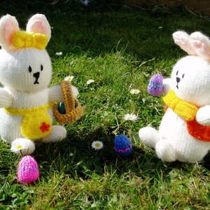 PDF Knitting Pattern Bob and Babs, the Easter Bunnies image 1