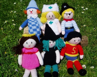 PDF Knitting Pattern - 'Little People - Play Dress-Up'