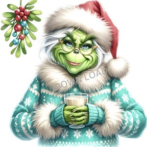 Vovó Grinch de Natal, Grinch Verde Significa Natal PNG, Camisa de Natal Png Arquivo Bonito, Arquivo Digital de Natal, 3 X PNG