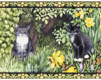 Garden cats print