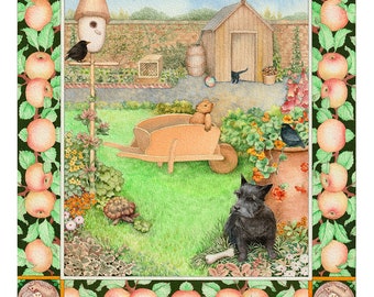 At home in a town garden print