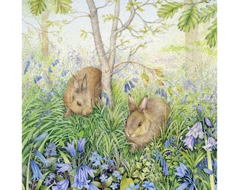Bluebell Wood print by Valerie Greeley