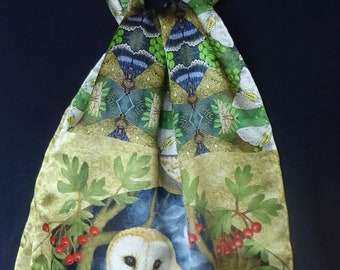 Owl, Moths and Moonlight Signature Silk Scarf by Valerie Greeley