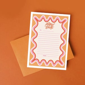 Carta ilustrada para a noiva com impressão em redemoinho A6 cartão com envelope