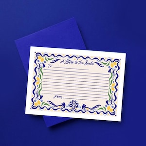 Carta ilustrada para a noiva, impressão de limões italianos, cartão A6 com envelope