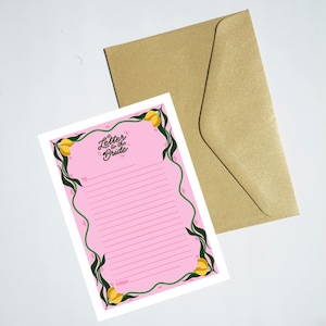 Carta ilustrada para a noiva Cartão A6 com impressão de limão e envelope