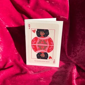 Geïllustreerde Valentijnsdag groot haar wenskaart meisje