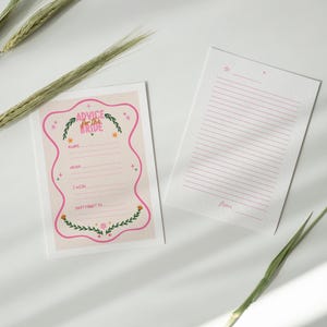 Geïllustreerd advies op maat voor de bruid Print A6-kaarten met envelop