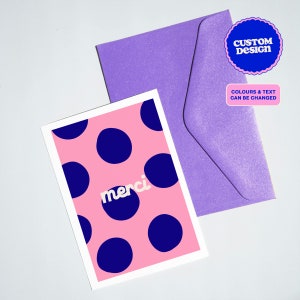 Merci Custom Illustrated Thank You A6 Greeting Card