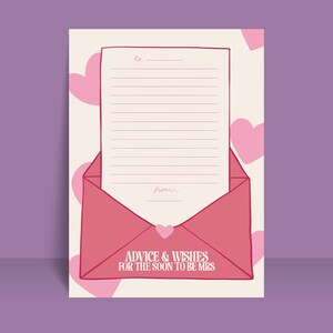 Carta ilustrada a la novia, tarjeta A6 con sobre