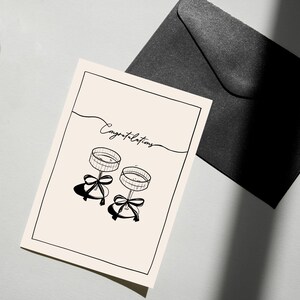 Carte de voeux Fête des félicitations A6 Verres à champagne