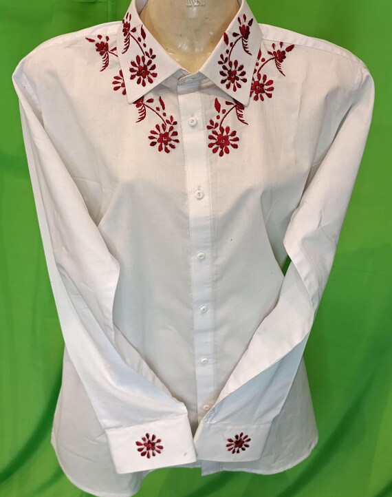 Handmade Embroidery White Shirt - Etsy