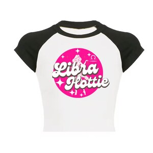 LIBRA Zodiac Hottie Crop Top, Astrology Graphic Tee, Birthday Gift