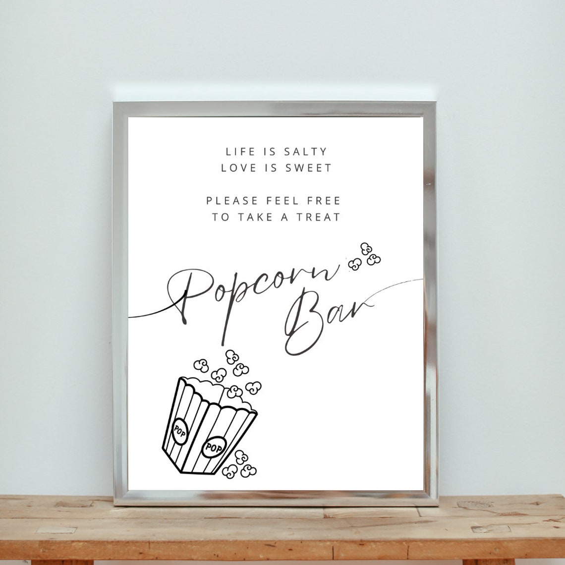 Popcorn Bar Sign for Wedding Printable Popcorn Bar Sign Instant ...