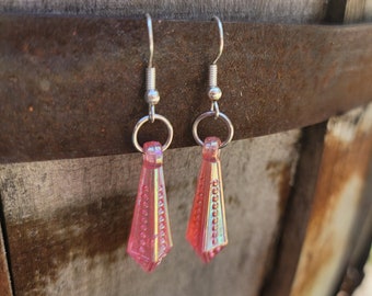 Earrings "PINK borealis Art Deco Speak Easy" The Tarot DJ