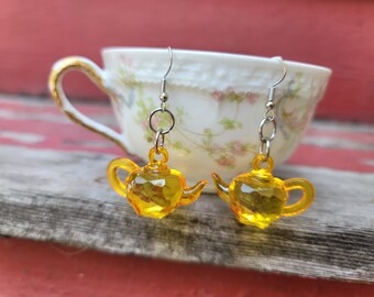 Earrings "ORANGE Teapots" The Tarot DJ