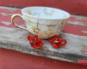 Earrings "RED Teapots" The Tarot DJ