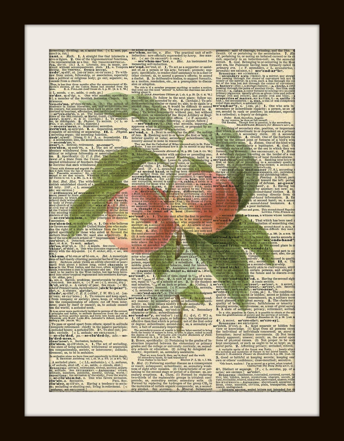 Art Print PEACHES 8x10 Dictionary Gold Gilded Vintage Page Etsy