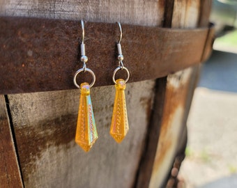 Boucles d'oreilles "ORANGE borealis Art Déco Speak Easy" The Tarot DJ