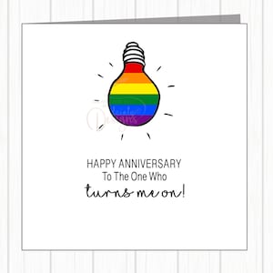 LGBTQ+ Gay Pride Rainbow Same Sex Anniversary Card - You Turn Me On - grappige kaart - vrouw, echtgenoot