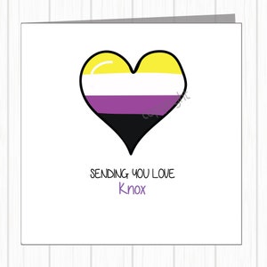LGBTQ+ niet-binaire verjaardagskaart - liefde sturen - voor kind, vriend, familielid