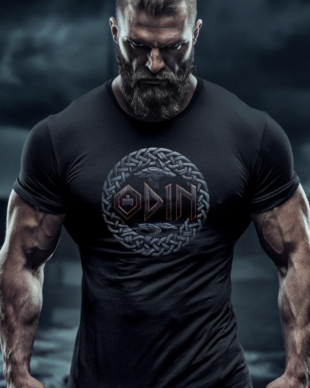 T-shirt Viking XL - Tête De Corbeau & Marteau De Thor - Style Asatru Norse - Manches Courtes Blanc