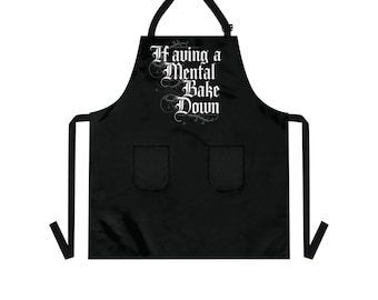 Witchy Goth schort, donkere Academia schort, zwarte schort, gotische keuken, gotisch cadeau voor haar, dames keukenschort, donkere esthetische gotische schort.
