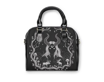 Witchy Gothic Dark Academia Skull Shoulder Bag,Witchy Tote Goth shoulder bag,Gothic Dark Academia Skull Tote Bag,Witchy Bag,Goth