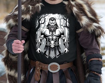Camiseta vikinga para hombre, martillo de Thor, Valhalla, camiseta unisex, camiseta de mitología nórdica, ropa pagana, camiseta escandinava, camiseta de guerrero, camiseta vikinga