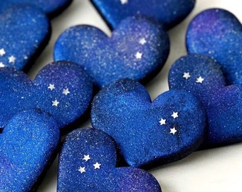 Galaxy Marzipan Hearts!  Say "I Love You" with these Delicious Glitter and Sparkle Hearts!