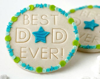Father's Day Best Day Ever!  Marzipan Candy Plaque!   Delicious, Unique and Vegan!  Perfect for Dad and Grandpa!