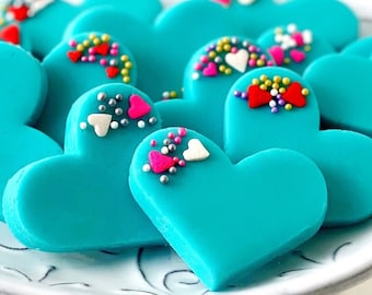 Luxe Valentine's Day Hearts Candy - Marzipan Candy Tiles! Celebrate Valentine's Day with Hearts and Sprinkles!