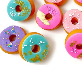 1 Box of Marzipan Candy Donuts!  Delicious, Gorgeous Sprinkle Doughnuts in A Variety of Designs!