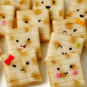 Passover Happy Marzipan Matzoh - Adorable Matzah - Seder Hostess Gift - Fun at the Passover Seder - Great for Children!
