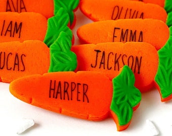 Easter Personalized Carrot Candy - Customize with Kids and Adult's Names - Perfect for Easter Baskets and Easter Dinner Place Settings!