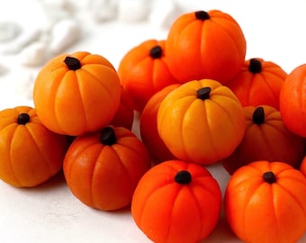 ¡Dulces de calabaza para Acción de Gracias! ¡Decoración de mesa y regalo para la anfitriona de Acción de Gracias! ¡Calabazas de mazapán!