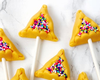 Purim Sprinkle Hamantaschen or Hamantashen Lollipops!  Great Treat for Purim Party! Pops are Vegan and Gluten-free!
