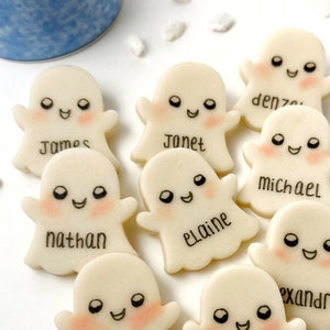 Personalized Halloween Ghosties - Delicious Custom Candy Tiles - Gorgeous and Delicious Party Favors and Place Settings!