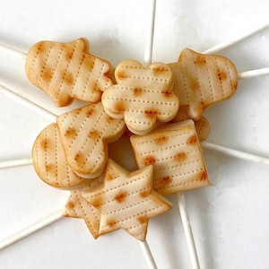 Pessach Matzoh Variety Lutscher - das perfekte Pessach-Gastgeschenk und ein Seder-Geschenk für Kinder!  Marzipan Knaller! Hamsa, Sterne, Herzen und mehr!