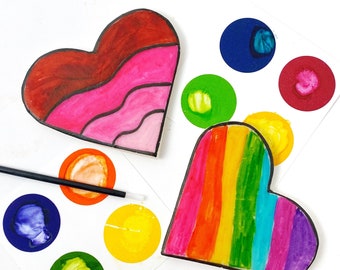 Valentine's Paint Your Own Hearts!  Holiday Gift for Children and Adults!  Delicious Marzipan Treats!