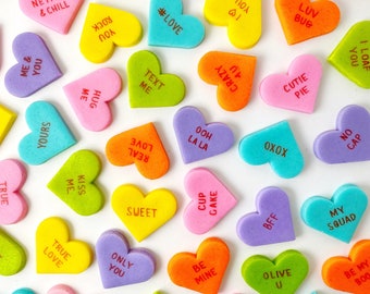 1 Box of Mini Conversation Hearts - Candy Hearts for Valentine's Day - Super Romantic and Delicious  Gift!