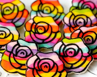 Fantasy Marzipan Rainbow Stained Glass Roses!  Perfect for Valentine's Day and Mother's Day!  Stunning & Delicious Flowers are Great Gifts!